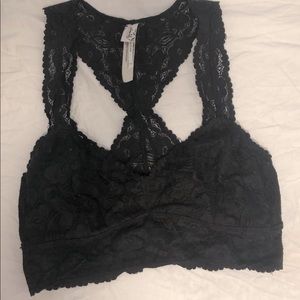Black lacy free people bralette